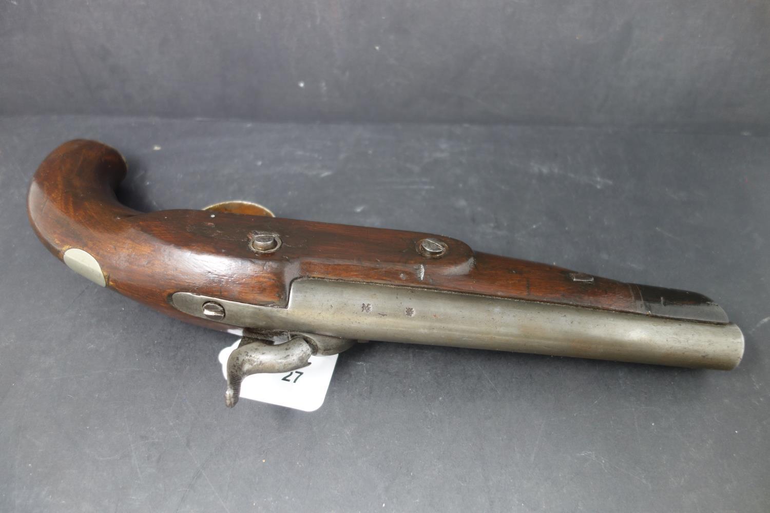 An antique George Gibbs flint lock mahogany gun - Image 5 of 10