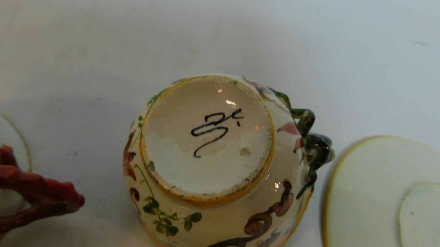 A miscellaneous collection of porcelain cups, some with saucers, mostly 19th century continental (6) - Image 6 of 7