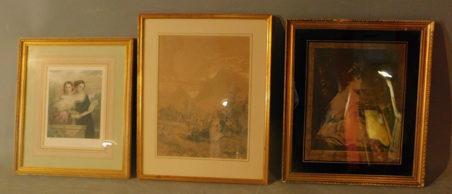 Three various framed and glazed prints H.55 W.43cm (largest)