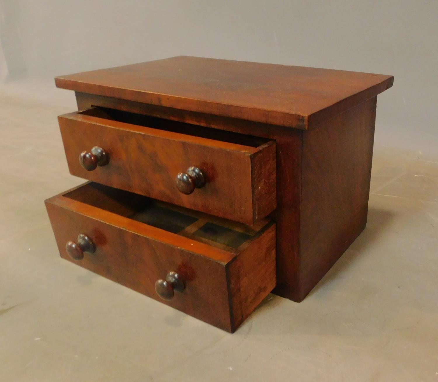 A Victorian mahogany miniature chest. H.19 W.30 D.19cm - Image 3 of 4