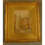 A 19th century framed and glazed watercolour, Evreux, Normandy. Francoi St. Croix. H.41 W.35cm