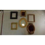 A collection of 6 various oak, carved and gilded frames H.48 W.35