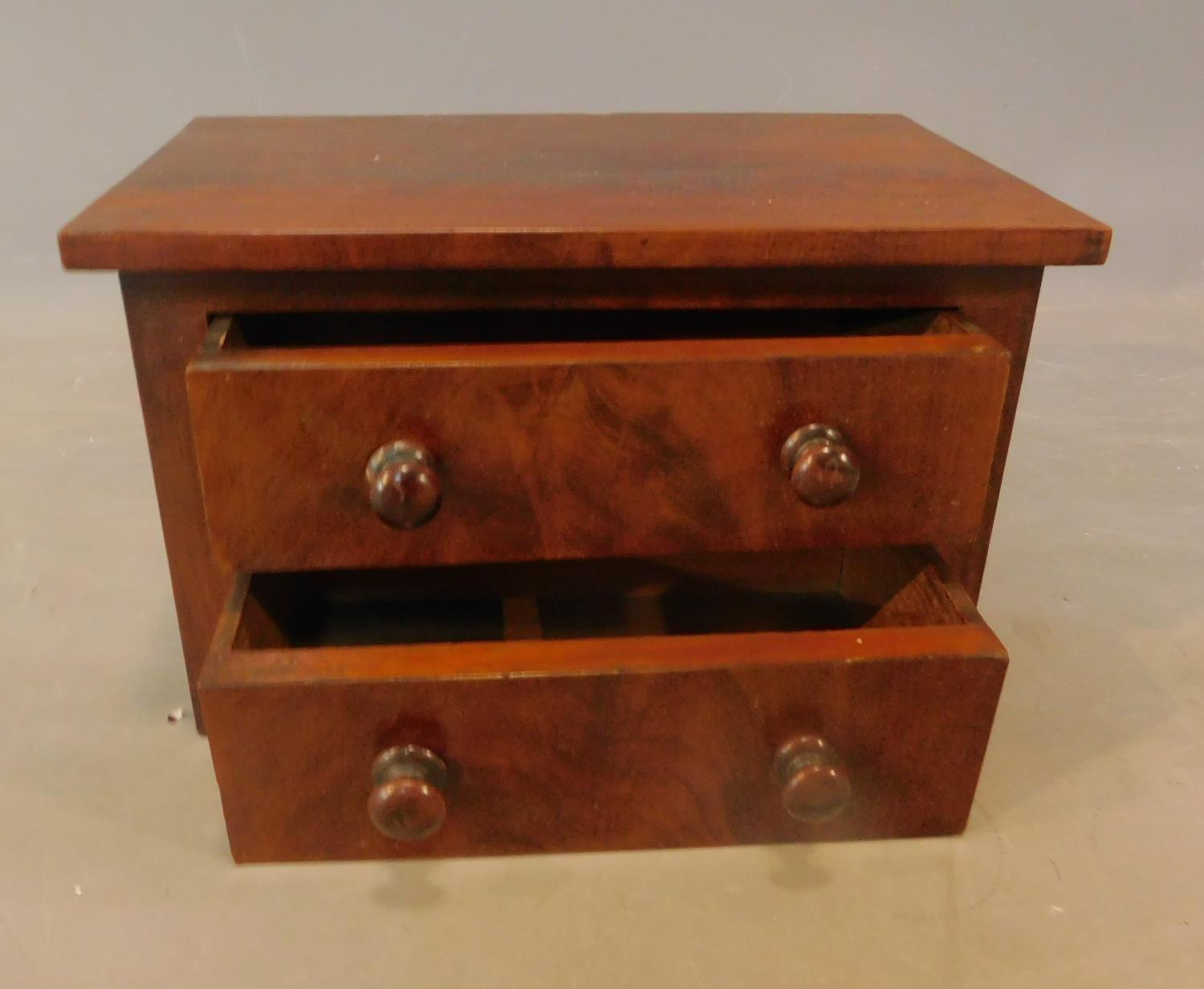 A Victorian mahogany miniature chest. H.19 W.30 D.19cm - Image 2 of 4