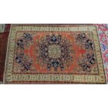 A Northwest Persian Tafresh rug, central double pendant medallion with repeating stylised