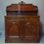 A Victorian mahogany chiffonier with gallery back, H.151 W.122 D.49cm