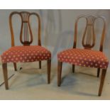 A pair of Georgian mahogany Hepplewhite style dining chairs. H.95 W.58 D.51cm