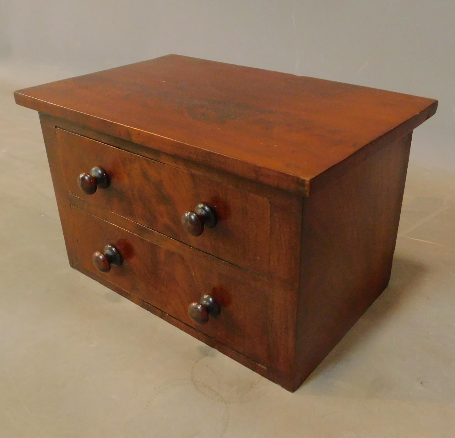 A Victorian mahogany miniature chest. H.19 W.30 D.19cm - Image 4 of 4