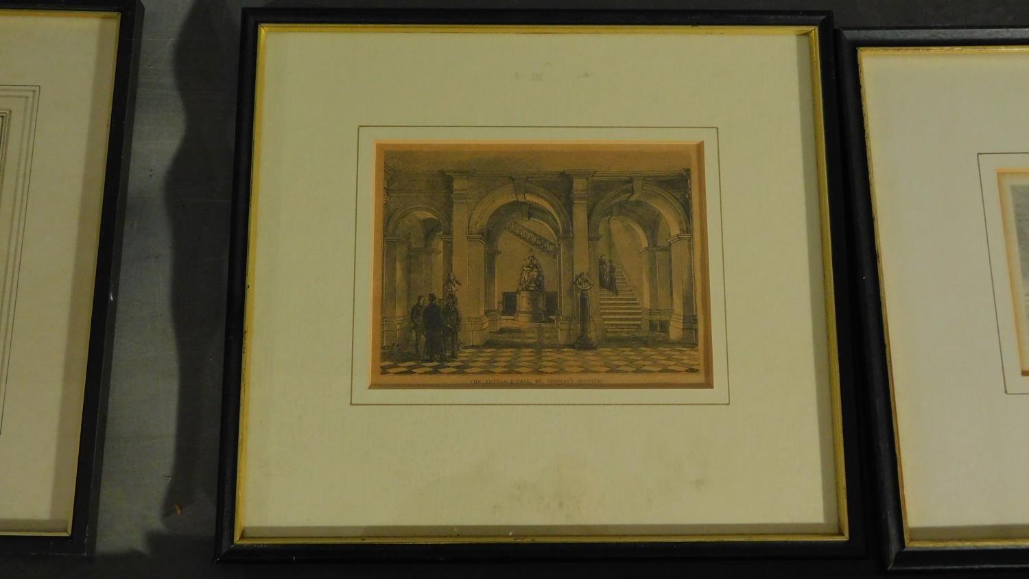 A collection of 7 various framed and glazed etchings of architectural interest. 37x30cm (largest) - Image 11 of 16