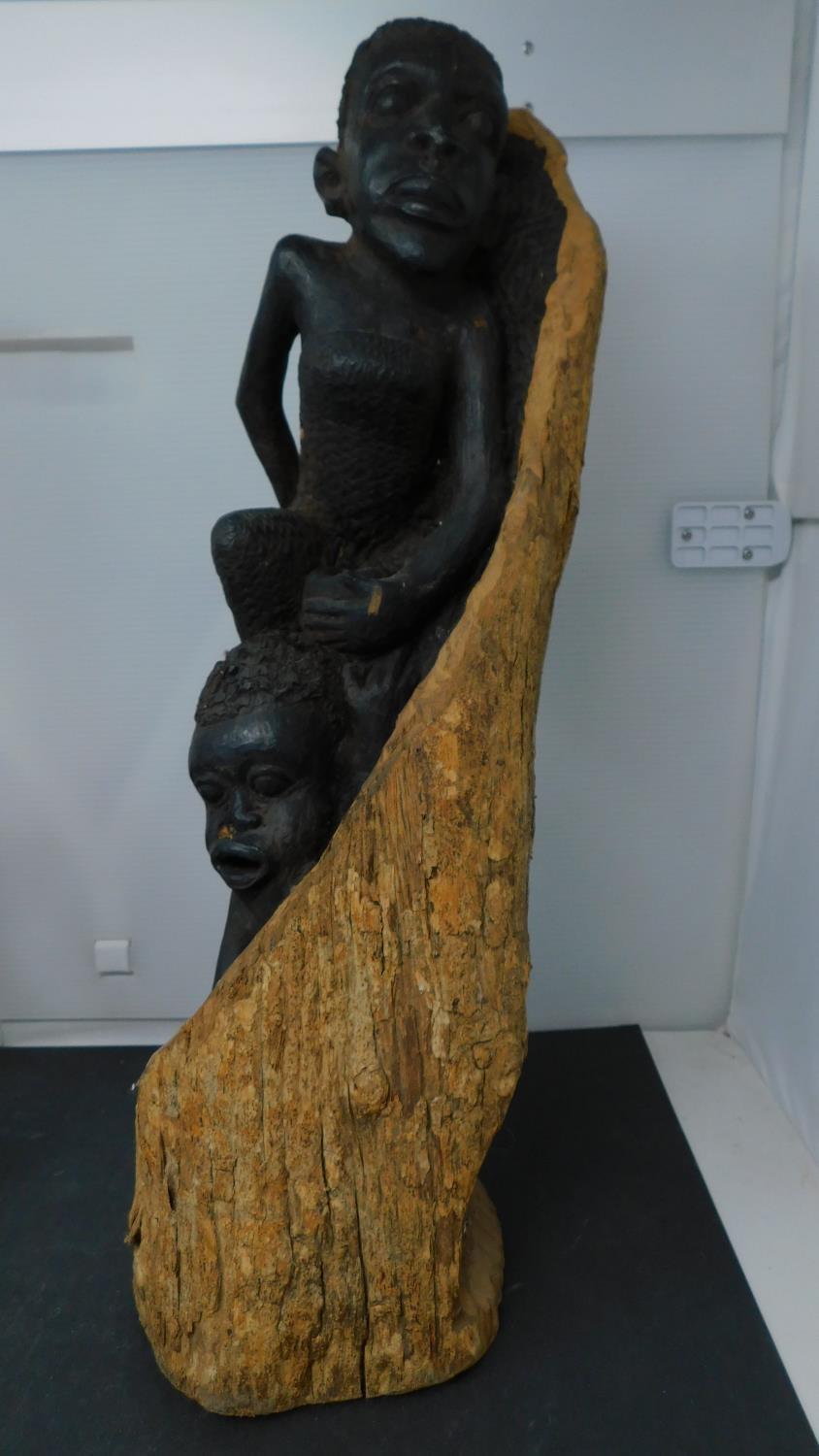 Two hardwood Makonda tribal carvings H.50 W.18cm - Image 3 of 5