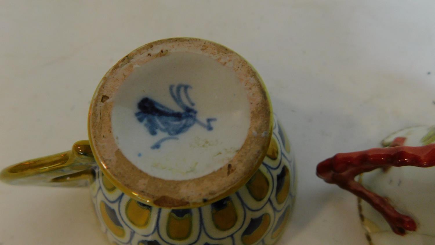 A miscellaneous collection of porcelain cups, some with saucers, mostly 19th century continental (6) - Image 7 of 7
