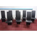 A set of 8 contemporary chrome dining chairs