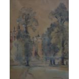 Arthur Bannister, View of a Great House, watercolour, signed and numbered 180 to lower right, framed