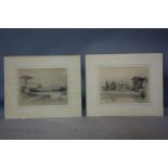 Two early 20th century etchings of Windsor castle and Eton College, each signed by Alex Robb and