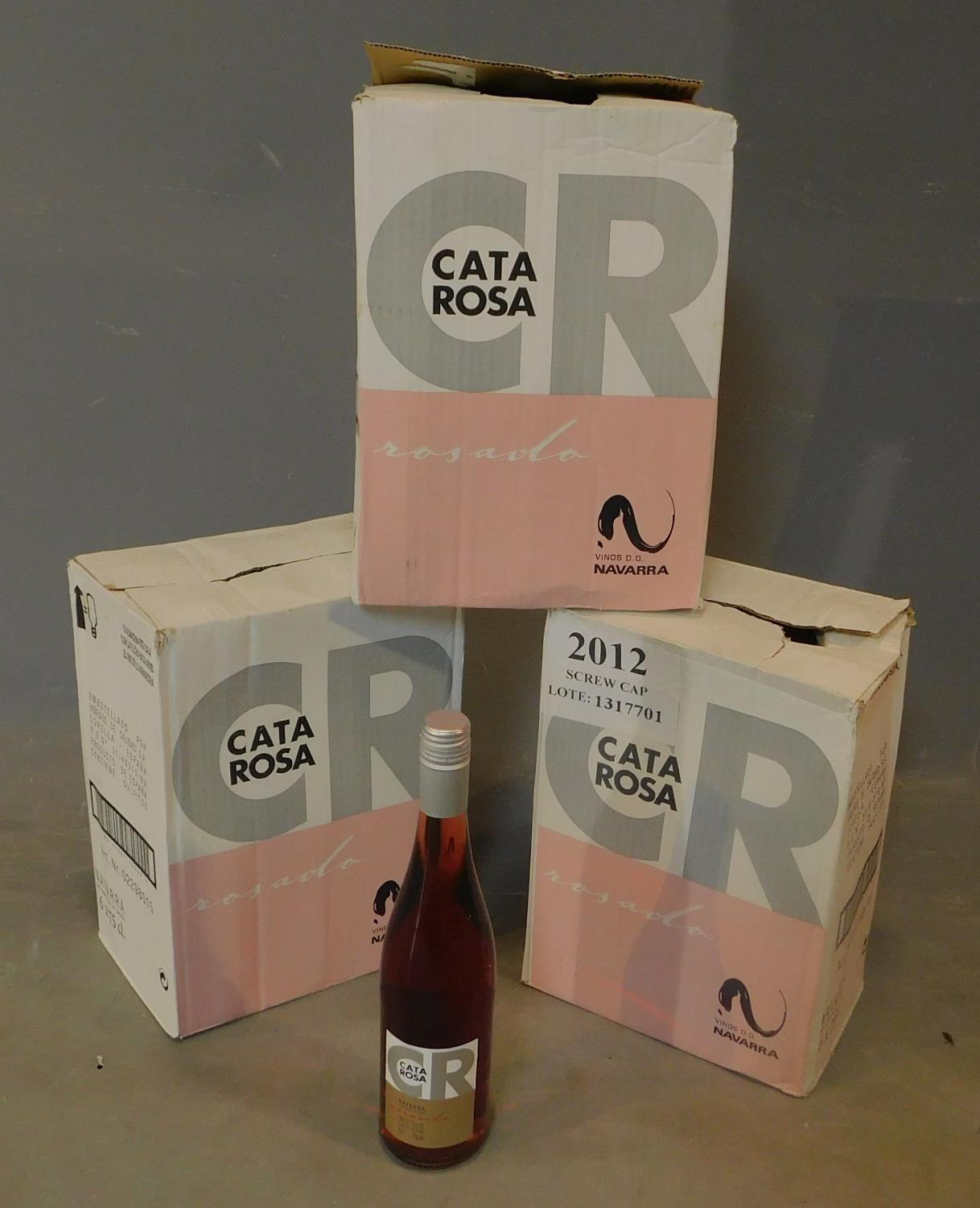 Three half case boxes of Cata Rosa Navarra 2012 wine. (18 bottles).