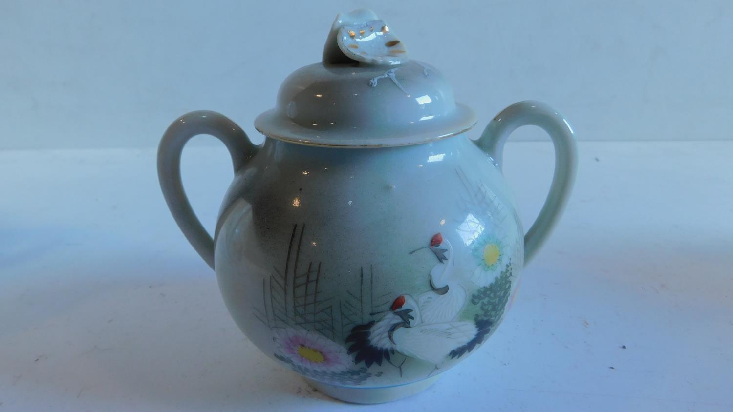 A Japanese tea set and 2 Chinese tea pots 18x18cm. - Image 6 of 8