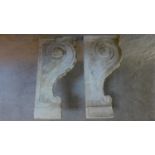 A pair of large empire style stone supports for a console. H.86 W.40 D.10cm