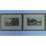 A pair of framed and glazed Victorian watercolours, farm scenes. 39x29cm