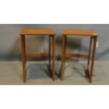 A pair of teak lamp tables possibly G-plan, H.52 W.34 D.36cm