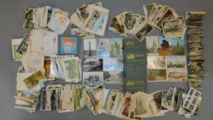 A large collection of vintage postcards