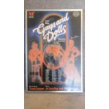 A national theatre poster for 'Guy's and Doll's', signed by the cast, 75 x 50cm