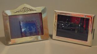 Two English hallmarked silver photograph frames, 17x15cm