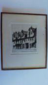 A framed and glazed etching, Norwich street. signed H. J. Starling. 46x38cm.