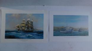 Two unframed prints, Canberra and another. 70x49cm