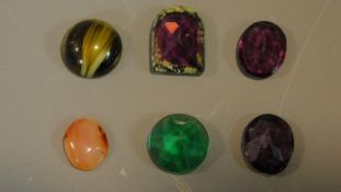 Six various semi precious stones.