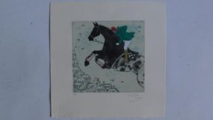 A unframed lithograph signed by the artist, Loppo Martinez. 40x40cm.