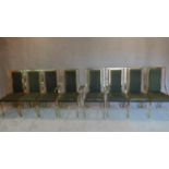 A set of 8 vintage Italian metal framed dining chairs H.105 W.45 D.50cm