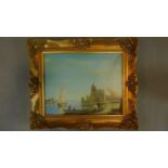 A 20th century Dutch river scene, oil on canvas, signed lower right, set in gilt out swept frame, 40