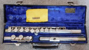 A vintage Gemeinhardt Elkhart silver plated flute, in original fitted case