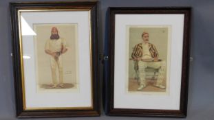 Two framed and glazed Vanity Fair "Spy" prints of cricketing interest. 57x42cm