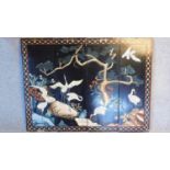 A set of four Chinese wall plaques, 90 x 30cm each panel