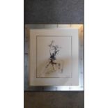 A limited edition print of ballet dancers, numbered 110/500 and indistinctly signed in pencil, 46