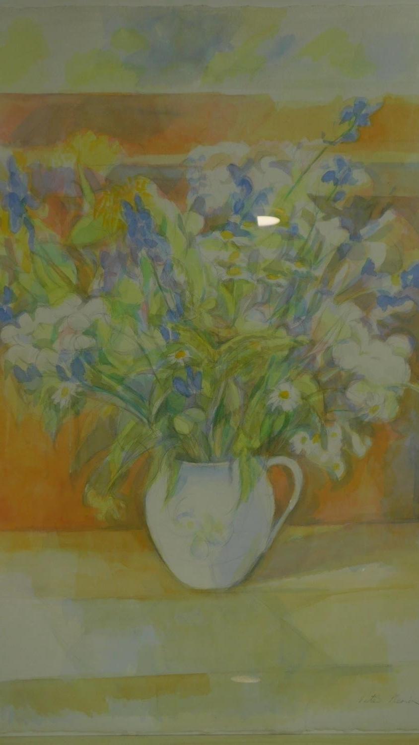 Peter Fleming, large 20th century still life of flowers, pencil and watercolour, signed and dated ' - Image 2 of 4