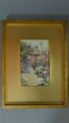 A 20th century watercolour titled 'the Chinese garden', signed H. Cunningham, set in gilt frame,