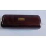A very unusual late 19th century mahogany cased and brass lined travelling barber's case with