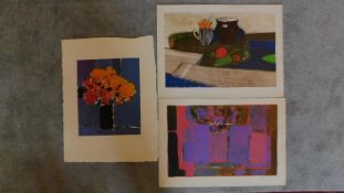 Three prints from different artists, to include Guiramanel, Doutreleau and Rene Lenig. 77x58cm