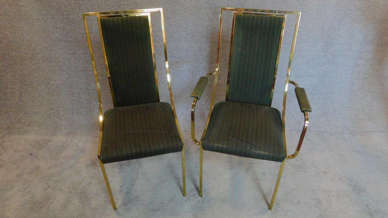 A set of 8 vintage Italian metal framed dining chairs H.105 W.45 D.50cm - Image 2 of 4