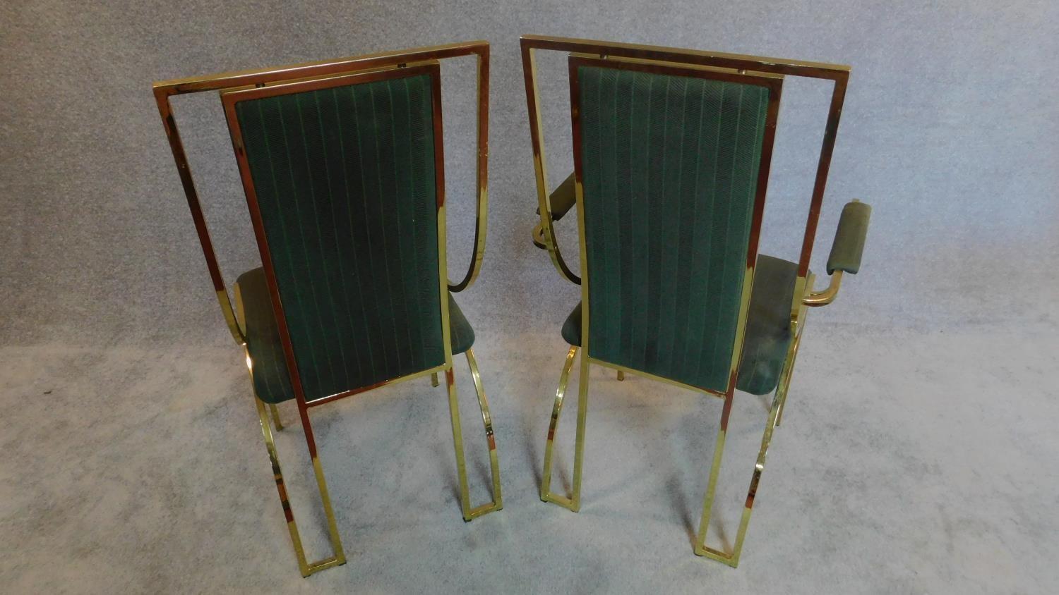 A set of 8 vintage Italian metal framed dining chairs H.105 W.45 D.50cm - Image 3 of 4