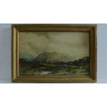A framed and glazed watercolour, figures in a landscape, signed D.W. Pringle 1880. 66x38cm.