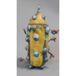 A lidded art pottery vase by Ann Lee. 25x13cm