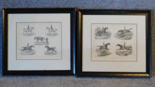 A pair of modern prints of horses, 23 x 27cm