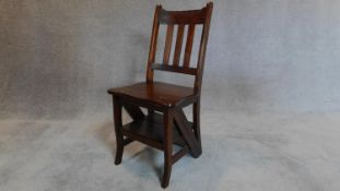 A set of mahogany metamorphic chair/library steps H.89 W.43 D.33