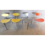 A set of four 1950's vintage Ernest Race Unicorn chairs, label to underside. 70x50x41cm