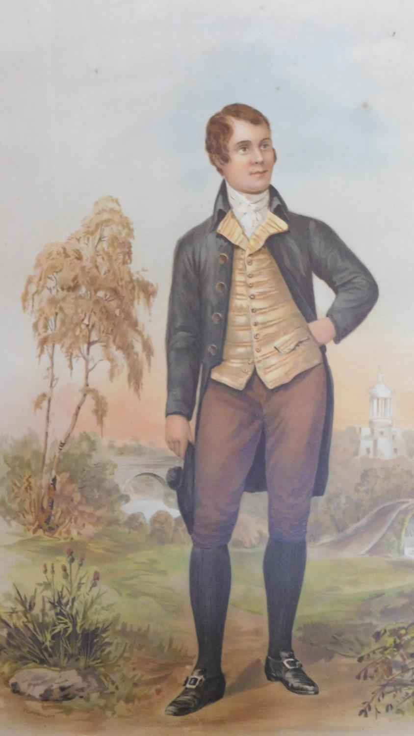 A 19th century coloured lithograph of Robert Burns, published by John Mc Gready, 49 x 38cm - Image 2 of 3