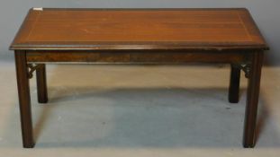 A Georgian style mahogany low table, 100 x 46cm