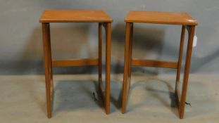 A pair of teak lamp tables possibly G-plan, H.52 W.34 D.36cm