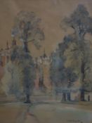 Arthur Bannister, View of a Great House, watercolour, signed and numbered 180 to lower right, framed